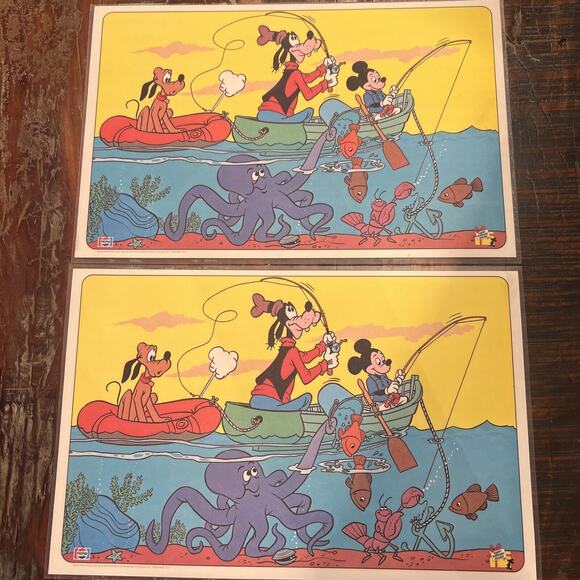 Vintage Pepsi 1978 Happy Birthday Mickey Placemat Set Of 8 Disney Illustrations - Picture 2 of 6